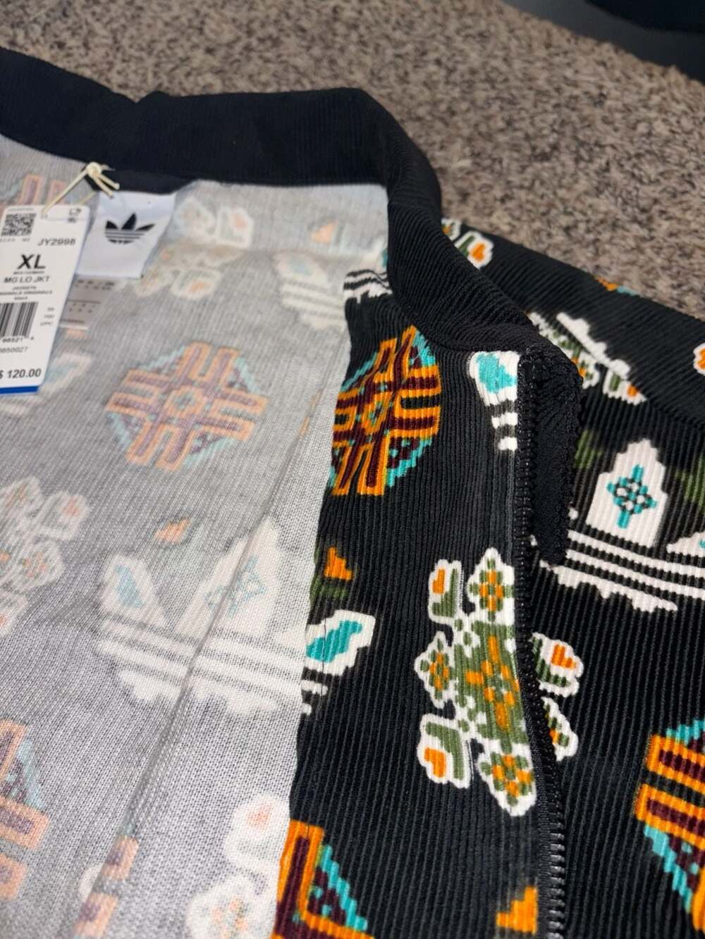 Adidas Originals corduroy Monogram Allover Print Jacket [JY2998]. NWT. XL men’s - Picture 5 of 8